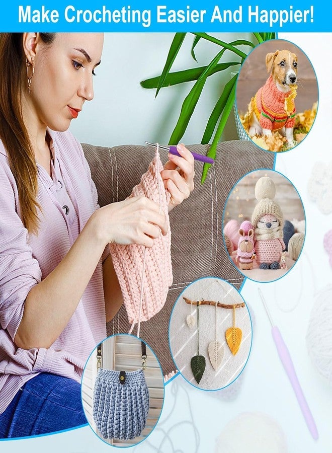 BuyLift Crochet Hooks Set Crochet Kit for Beginners Ergonomic Crochet Needle for Arthritic Hands Crochet Needle Kit with Blue Case for Crocheters - Image 5